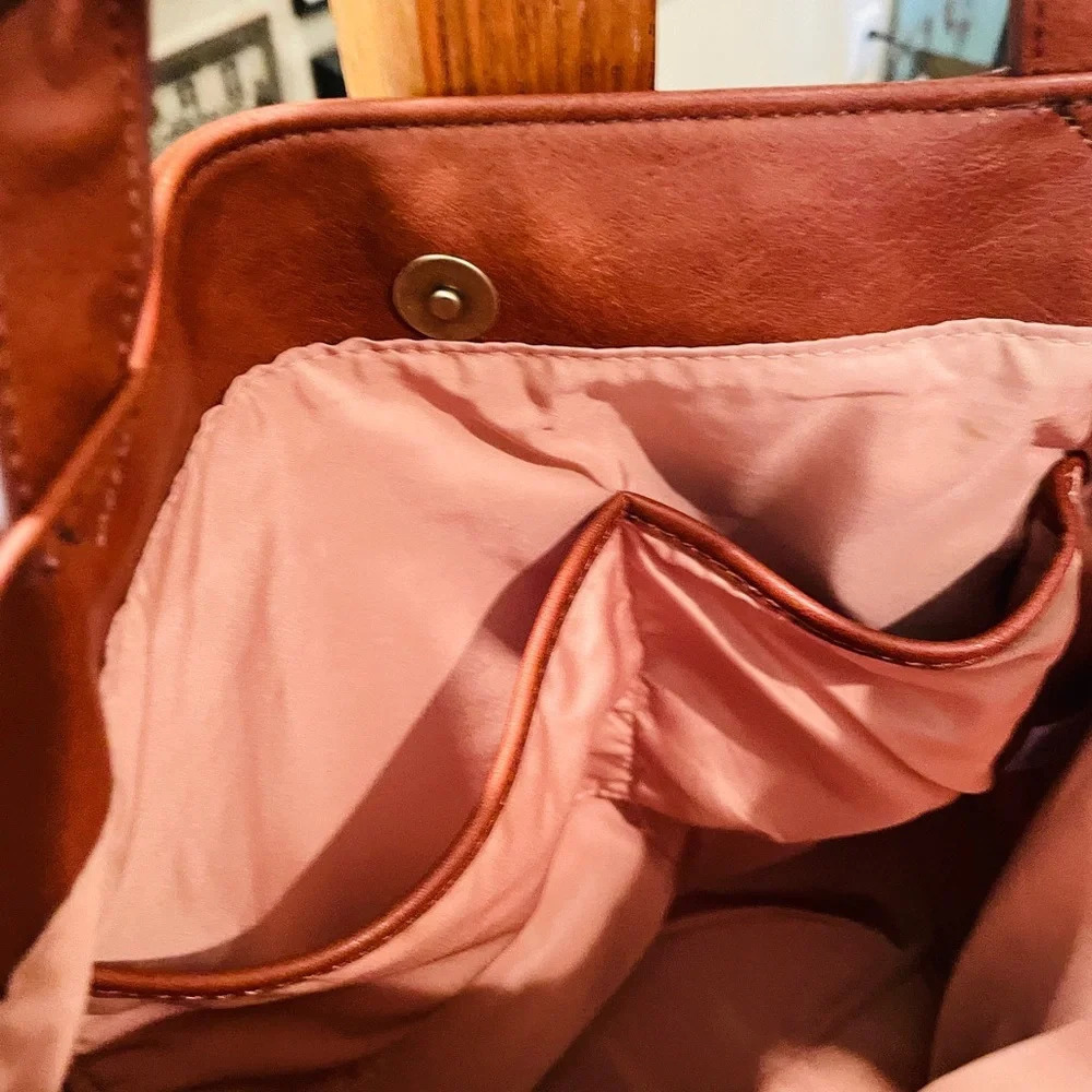 Sonoma women’s handbag purse faux leather double handle shoulder strap brown - Picture 8 of 11